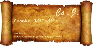 Csonka Jónás névjegykártya